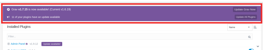 GRAV-admin-update GRAV-admin-update